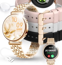 Smartwatch JG Smart SMARTWATCH DAMSKI ZEGAREK MENU PL ROZMOWY SMART WATCH DLA KOBIETY + 4 PASKI