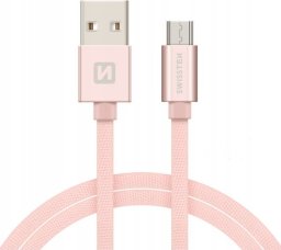 Kabel USB Swissten microUSB - microUSB 2 m Różowy (8595217455559)