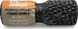 Roller do masażu Majestic Sport TENSO DOBLE 42x15 cm z wypustkami czarno-szary