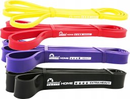 Zestaw gum do ćwiczeń Majestic Sport HOME BAND z kotwą i woreczkiem bawełnianym