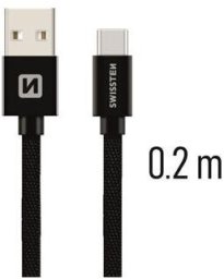 Swissten Textile Universal Quick Charge 3.1 USB-C Data and Charging Cable 20 cm