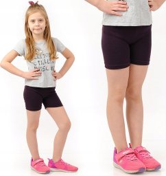 Krótkie spodenki Legginsy 1/2 Kolarki Dziecięce Getry Szorty Fioletowe 134