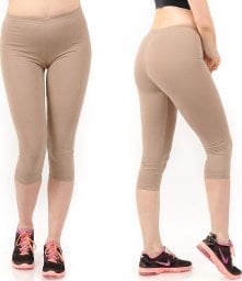 Legginsy damskie 3/4 krótkie Polskie bawełniane Getry Beżowe 6XL