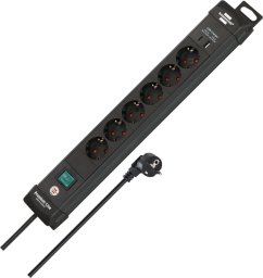Brennenstuhl 1951160608 rozgałęziacz 3 m 6 x gniazdo sieciowe Wewnętrzna Czarny
