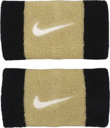 Frotki na nadgarstek Nike Swoosh Doublewide Wristbands 2 szt. czarno-złote N0001586055OS