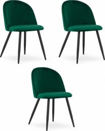 Krzesło BELLO - aksamit zieleń / nogi czarne x 3