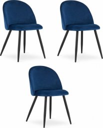 Krzesło BELLO - aksamit granat / nogi czarne x 3
