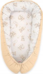 Kokon niemowlęcy dwustronny kojec otulacz Premium BOBONO- rainbow beige bear/ beż