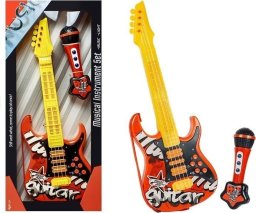 Gitara Elektryczna Mikrofon Struny Czerwona