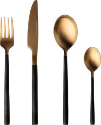 BergHOFF Gem 4-pc flatware set black and gold -