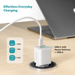 Wall charger EPICO, UltraBoost EA10 20W GaN, white