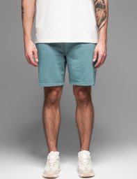Męskie krótkie spodenki dresowe RELAXED FIT w stylu athleisure turkusowe V1 OM-SRWS-0122 XL