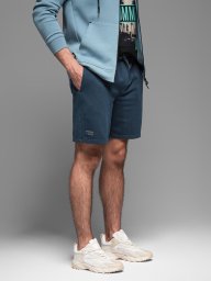 Krótkie spodenki dresowe męskie RELAXED FIT w stylu athleisure granatowe V4 OM-SRWS-0122 XXL