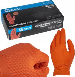 Rękawice nitrylowe SOLID GRIP 50szt. r. XL pomarańczowe (10)