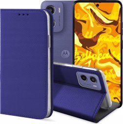 Hello Case ETUI Z KLAPKĄ DO MOTOROLA MOTO E15 / G05 / G15 GRANATOWE MAGNETYCZNE KABURA
