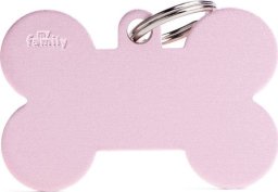 Zawieszka Adresówka Identyfikator z grawerem dla psa i kota duża różowa kość XL