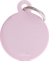 Zawieszka Adresówka Identyfikator z grawerem dla psa i kota duże różowe koło