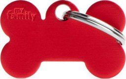Zawieszka Adresówka Identyfikator z grawerem dla psa i kota mała czerwona kość