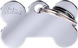 Zawieszka Adresówka Identyfikator z grawerem dla psa i kota mała kość chrom