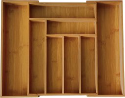 BERRETTI Wkład do szuflady organizer na sztućce bambus regulowany 31-52cm