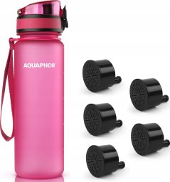 Aquaphor Butelka filtrująca Aquaphor City 500 ml + 5 filtrów, różowa