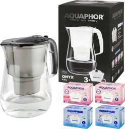 Dzbanek filtrujący Aquaphor Dzbanek filtrujący Onyx 4,2 czarny z filtrami 2 zwykłe 2 magnezowe