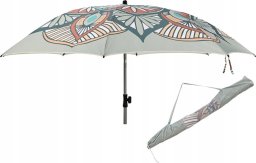 PARASOL PLAŻOWY OGRODOWY MANDALA ŚR. 200cm SZARY