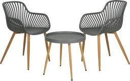 ZESTAW MEBLI BALKONOWYCH STÓŁ I 2 KRZESŁA SZARY