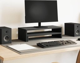 vidaXL Podstawka pod monitor, czarny dąb, 54x22x15 cm