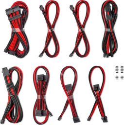 CableMod Zestaw kabli, Czarno-czerwony (CM-PCSR-16X2KIT-NKKR-R-SS)