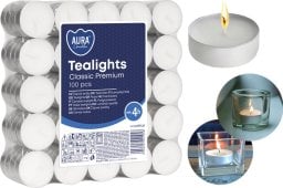 AURA Podgrzewacze Tealights Classic Premium 4h 100 szt. pf11-100s