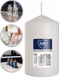 AURA Świeca Walec Biała 30h sw60/100-090