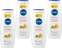 NIVEA ORANGE & AVOCADO OIL Żel pod prysznic pielęgnujący damski 500ml x4