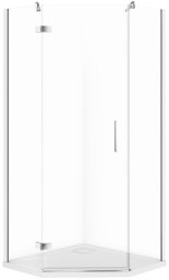 Cersanit SET C517 KABINA PIĘCIOKĄTNA CITY LEWA CHROM 80X80X195+TAKO SLIM WIR