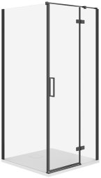 Cersanit SET C531 KABINA CITY PRAWA CZARNA 80X80X195+TAKO SLIM BIAŁY WIR