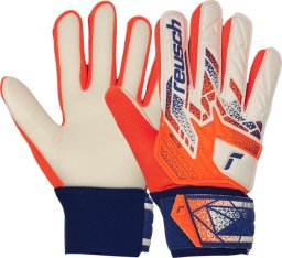 Rękawice bramkarskie Reusch Attrakt Starter Solid Junior biało-pomarańczowe 5572513 2500 5