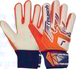 Rękawice bramkarskie Reusch Attrakt Starter Solid Junior biało-pomarańczowe 5572513 2500 4,5