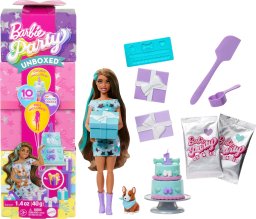 Lalka Barbie Mattel „Barbie Party Unboxed Reveal“ zestaw niespodzianek - lalka o ciemnych włosach
