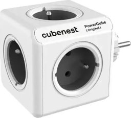 Cubenest - PowerCube, 0.1m, ORIGINAL USB, szara, POWERCUBE, 5 gniazd