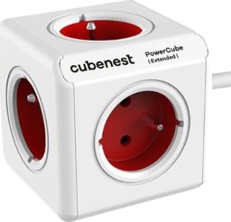 Cubenest - PowerCube, 1.5m, Extended, czerwona, POWERCUBE, 5 gniazd
