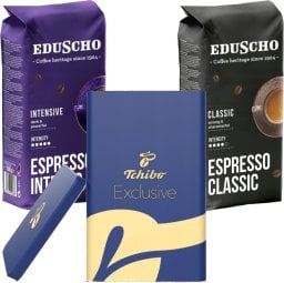 Kawa ziarnista Tchibo Zestaw: Espresso Classic 1kg + Espresso Intenso 1kg + Puszka