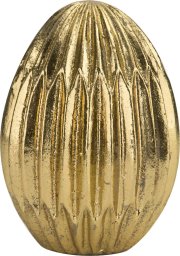 Ozdoba jajko złote karbowane 11,5 cm
