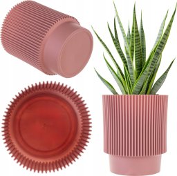 Kadax KADAX Doniczka Donica Na Kwiaty 13cm Osłonka Rośliny Kwietnik Plastikowa Różowa