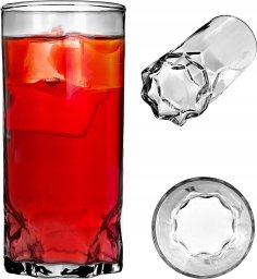 Szklanka Do Napojów Zimnych Drinków Wody Whisky 370ml Na Prezent Wysoka