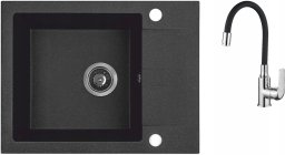 AQ.901-1011501 / AQUAFORM / MARANELLO SET / ZLEW GRANIT CZARNY 44X76CM , 1K+OC , BATERIA , SYFON /