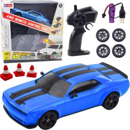 LeanToys Auto Sportowe Drift Wymienne Koła Zdalnie Sterowany RC 4WD Niebieskie Sport