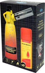 Zestaw Zapalarka Palnik RONSON + GAZ 100ml do gazu do kominka pieca do grilla