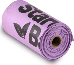 StarchBag STARCHBAG Kompostowalne BIOworki* na odchody 1 rolka x 15szt, kol. liliowy