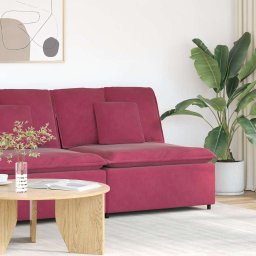 vidaXL Modułowy moduł centralny sofy z poduszkami Wino czerwone 100 cm