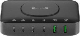 4smarts Stacja ładująca 7w1 100W         z ładowaniem bezprzewodowym czarno-szary/black-grey 540571